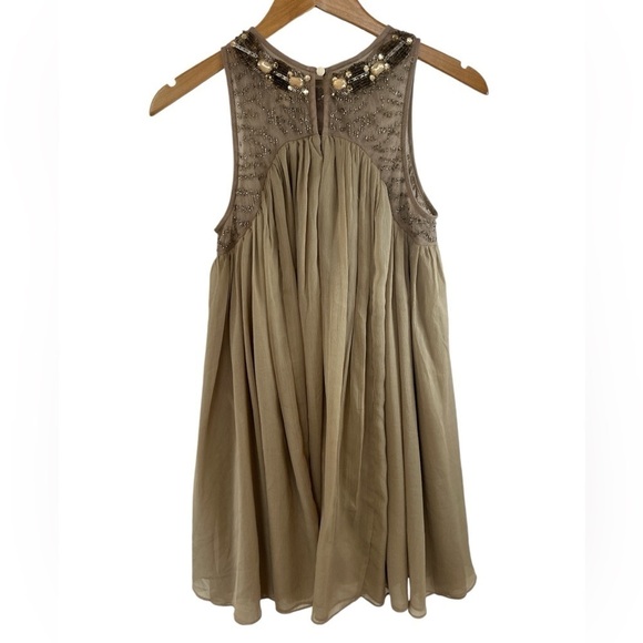 Anthropologie Moulinette Soeurs Boho Chiffon Bejeweled Babydoll Dress - Picture 9 of 15